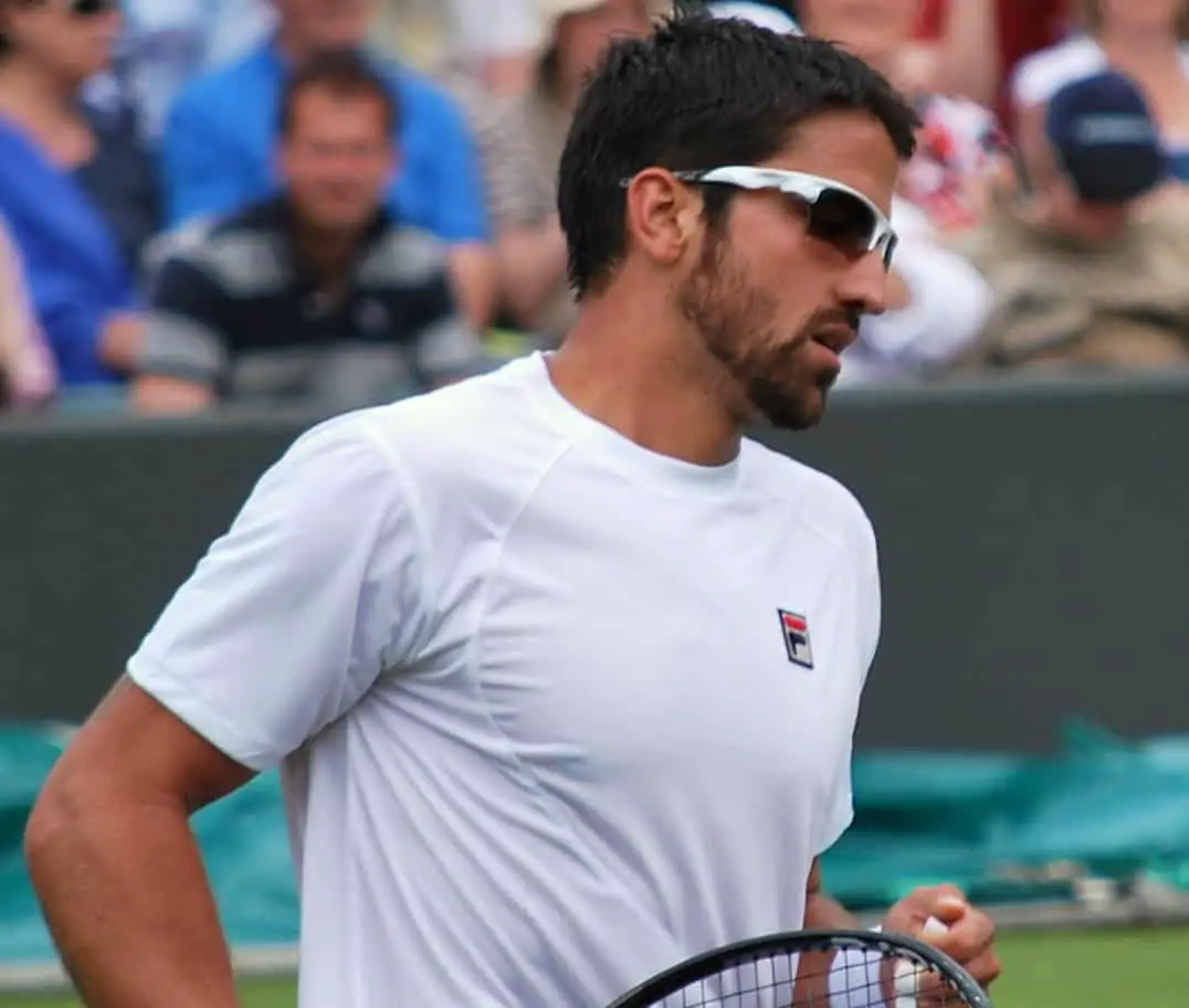 Janko Tipsarevic is a tennis player who wears sunglasses